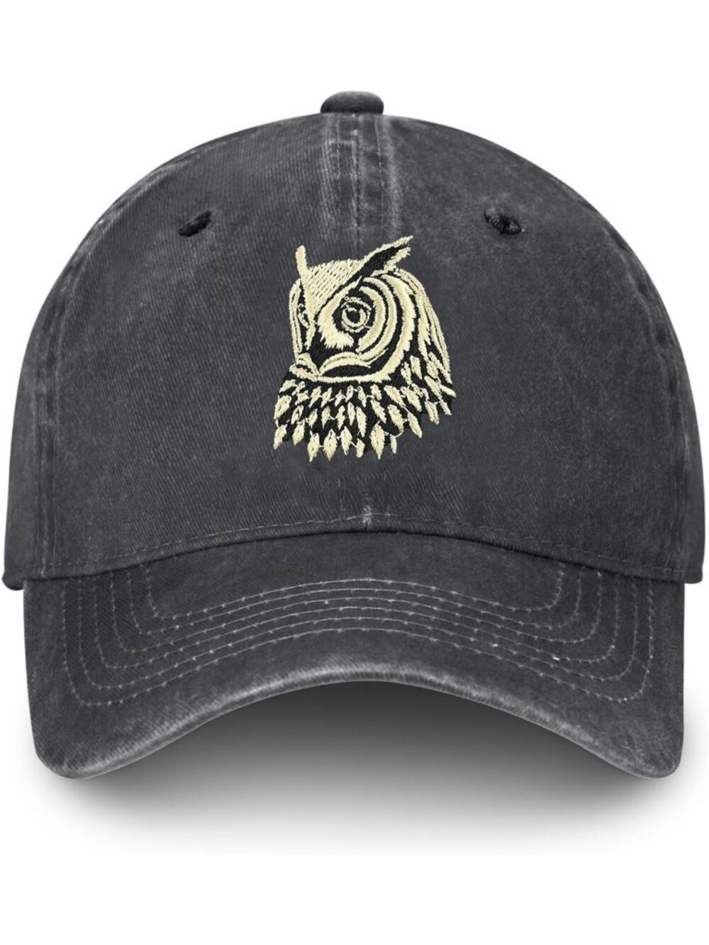 Unisax Bird 100% Polyester Embroidered Adjustable Washed Denim Baseball Hats